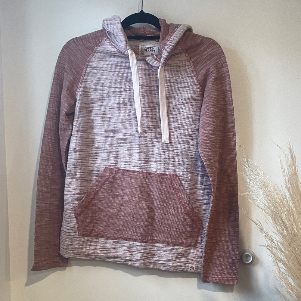 Free Planet Pink and Cream Men's Hoodie Sweater Sz S B125